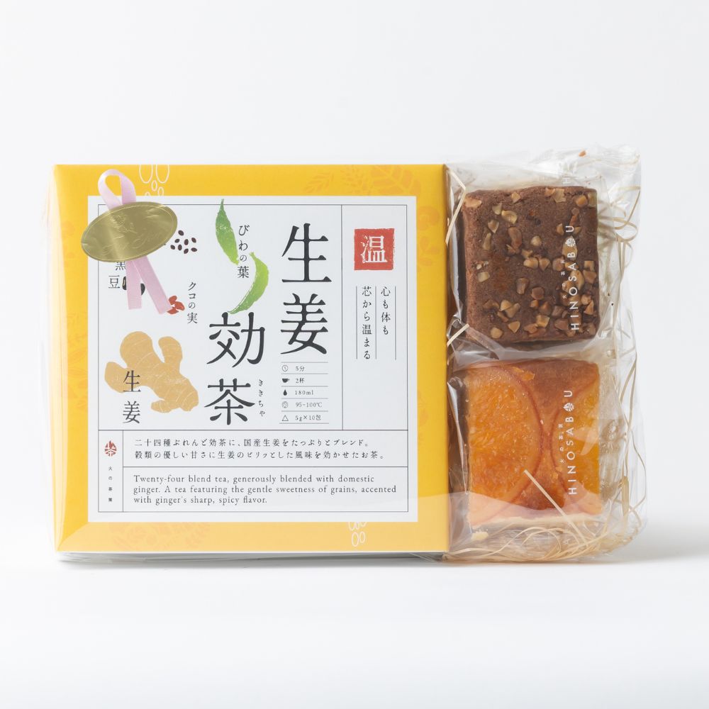 生姜効茶とパウンドケーキ