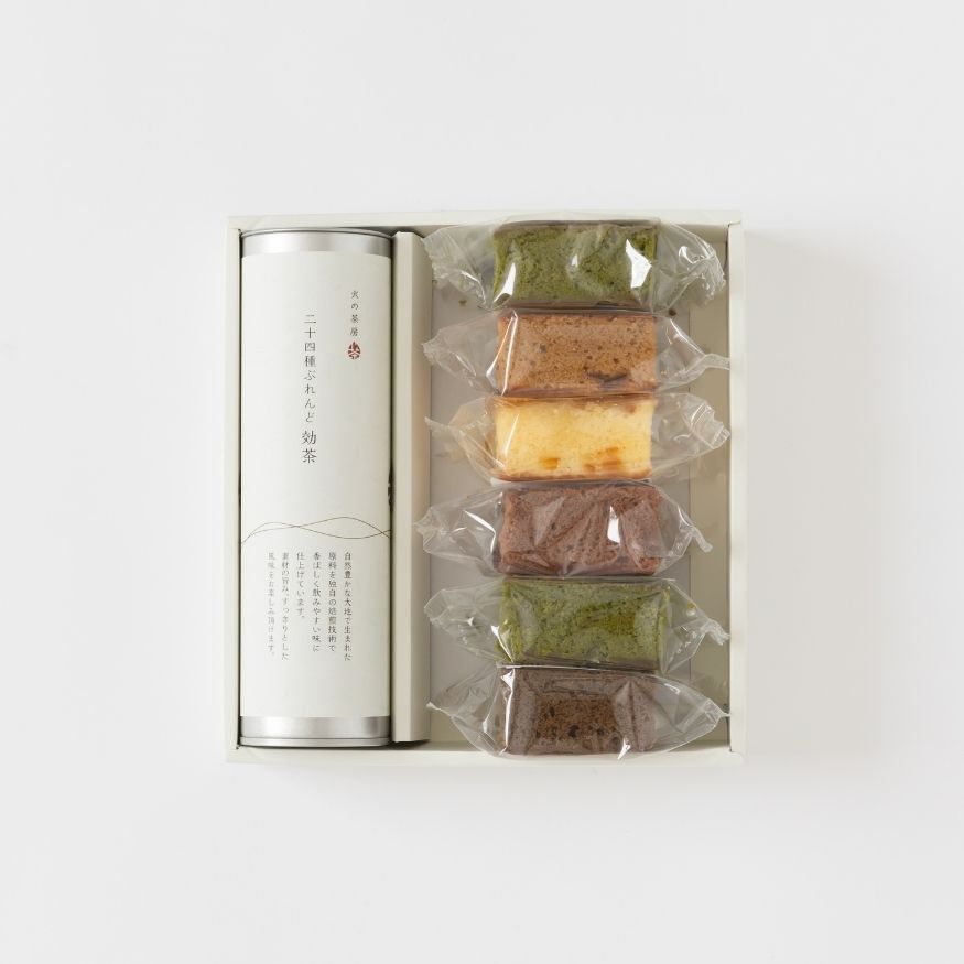 二十四種ぶれんど効茶とパウンドケーキ3種詰め合わせ